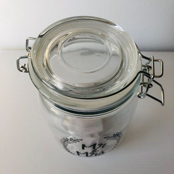Studio Mr. & Mrs. Mason Jar with Locking Lid 6.75" H x 4.13" W x 4.13" D - Picture 5 of 6